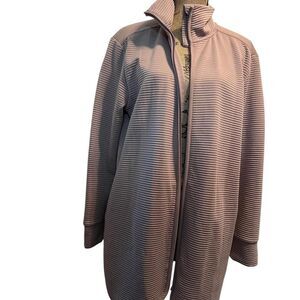 MPG Mock Neck Dusty Rose Zip‎ Up Lightweight Jacket, Mid Length. Size XL